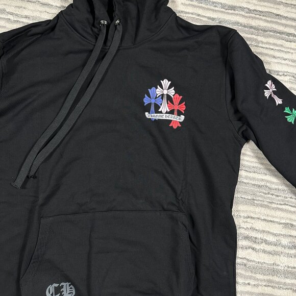 Chrome Hearts Multi Color Cross Hoodie Mens Size Large - Picture 3 of 4